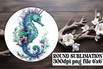 Tropical Sea Creatures Sublimation Circles - Sublimation Keychain Coasters Sublimation afrosvg 
