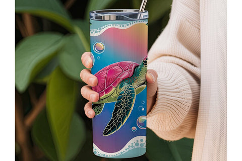 Tropical Sea Turtle 20oz Tumbler Wrap Sublimation DesignSVG 
