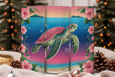 Tropical Sea Turtle 20oz Tumbler Wrap Sublimation DesignSVG 