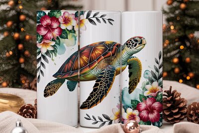 Tropical Sea Turtle 20oz Tumbler Wrap Sublimation DesignSVG 