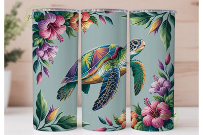 Tropical Sea Turtle 20oz Tumbler Wrap Sublimation PixelChick 