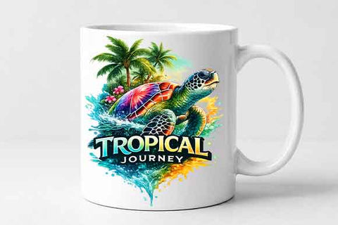 Tropical Sea Turtle Sublimation PNG Coastal Vacation Digital Download SVG BillahCrafts 