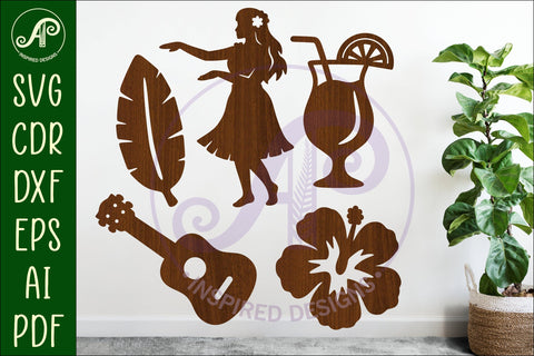 Tropical Silhouette Shapes, Summer Cut outs 1 SVG APInspireddesigns 