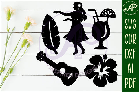 Tropical Silhouette Shapes, Summer Cut outs 1 SVG APInspireddesigns 