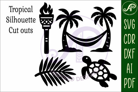 Tropical Silhouette Shapes, Summer Cut outs 2 SVG APInspireddesigns 