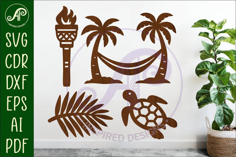 Tropical Silhouette Shapes, Summer Cut outs 2 SVG APInspireddesigns 
