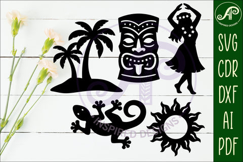 Tropical Silhouette Shapes, Summer Cut outs 4 SVG APInspireddesigns 