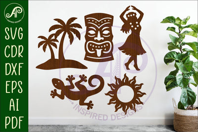 Tropical Silhouette Shapes, Summer Cut outs 4 SVG APInspireddesigns 