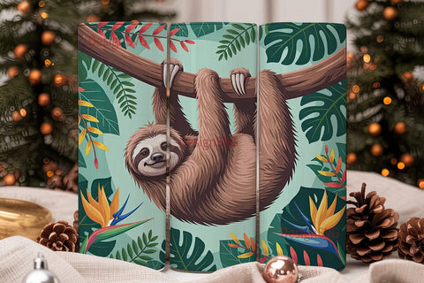 Tropical Sloth 20oz Tumbler Wrap Sublimation DesignSVG 