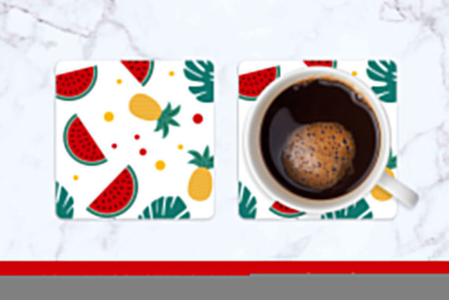 Tropical square coaster sublimation. Summer coaster PNG HS12 Sublimation LaBelezoka 