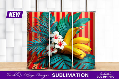 Tropical Still Life With Bananas And Hibiscus Sublimation Regulrcrative 
