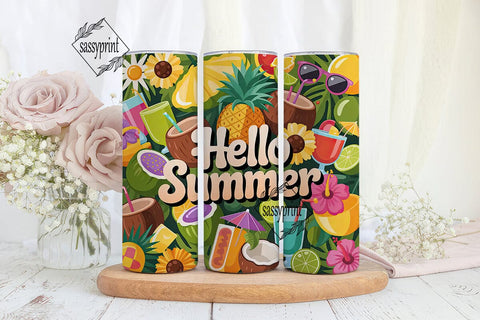 Tropical Summer 20oz Tumbler Wrap Sublimation sassyprint 