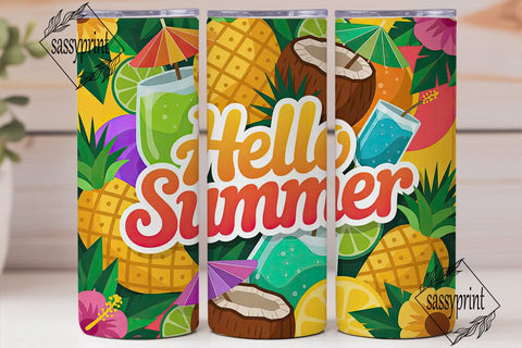 Tropical Summer 20oz Tumbler Wrap Sublimation sassyprint 