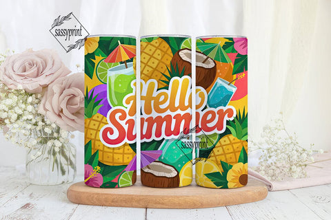 Tropical Summer 20oz Tumbler Wrap Sublimation sassyprint 