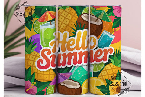 Tropical Summer 20oz Tumbler Wrap Sublimation sassyprint 
