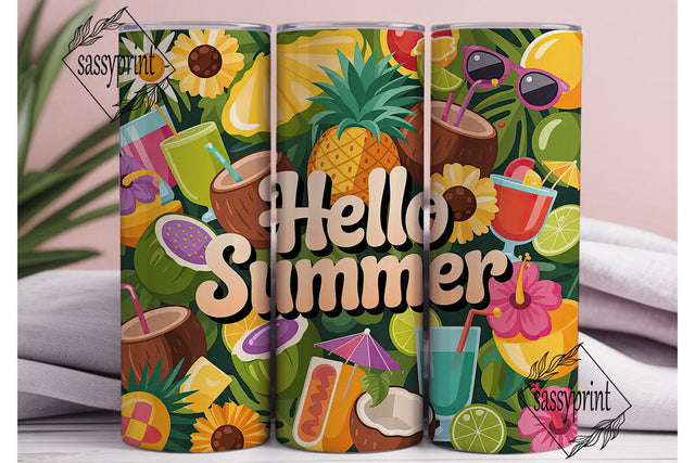 Tropical Summer 20oz Tumbler Wrap Sublimation sassyprint 