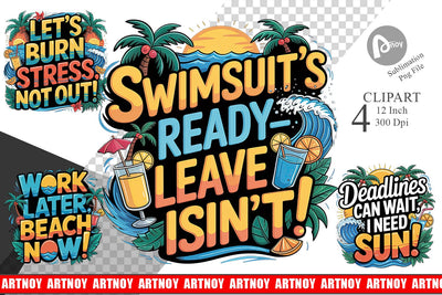 Tropical Summer Clipart Sublimation artnoy 