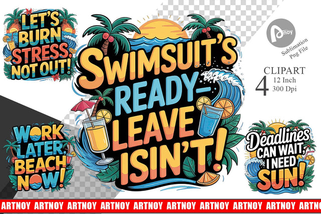 Tropical Summer Clipart Sublimation artnoy 