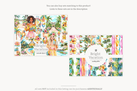 Tropical Summer Digital Paper | Hawaii Palm Trees Patterns Digital Pattern GlamArtZhanna 