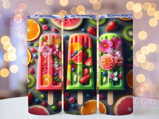 Tropical Summer Ice Cream Tumbler, Fruit Ice Cream Wrap, 20oz Ice Cream Design, Citrus Ice Cream Tumbler, Refreshing Summer Tumbler, Tropical Fruit Tumbler, Sweet Ice Cream Sublimation Sublimation SvggirlplusArt 