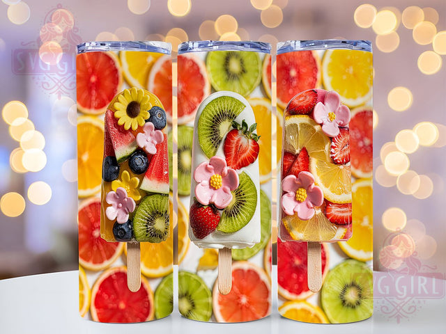Tropical Summer Ice Cream Tumbler, Fruit Ice Cream Wrap, 20oz Ice Cream Design, Citrus Ice Cream Tumbler, Refreshing Summer Tumbler, Tropical Fruit Tumbler, Sweet Ice Cream Sublimation Sublimation SvggirlplusArt 