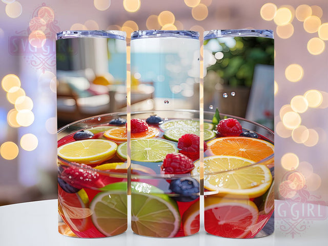 Tropical Summer Punch Cocktail Tumbler, Fruit Cocktail Wrap, Tropical Drink Sublimation, Holiday Beverage Cup, 20Oz Skinny Tumbler Wrap, Vibrant Summer Mug, Refreshing Party Design Sublimation SvggirlplusArt 