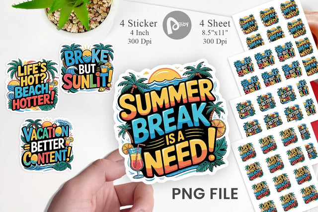 Tropical Summer Sticker Sublimation artnoy 