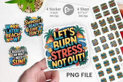 Tropical Summer Sticker Sublimation artnoy 