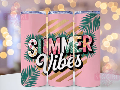 Tropical Summer Vibes 20oz Tumbler, Vibrant Tropical Wrap, 20oz Skinny Tumbler, Tropical Sublimation PNG, Summer Beach Art, Colorful Vacation Graphic, Island Vibes Design, Tropical Paradise Decor Sublimation SvggirlplusArt 