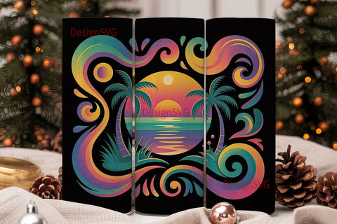 Tropical Sunset 20oz Tumbler Wrap Sublimation DesignSVG 