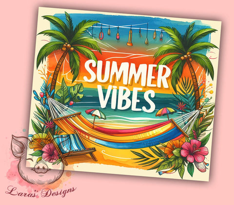 Tropical Sunset Beach 20oz Tumbler Png, Straight & Tapered Tumbler Png, Summer Beach Tumbler Png, Digital Download PNG Sublimation Lara' s Designs 