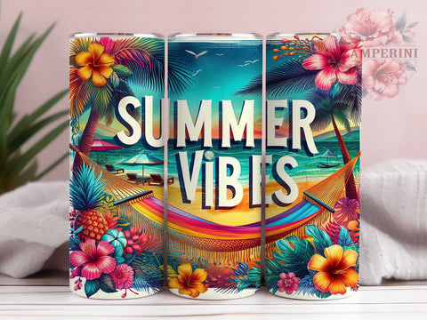 Tropical Sunset Beach 20oz Tumbler Wrap PNG, Summer Vibes Tumbler Png, Straight & Tapered Tumbler Wrap, Instant Digital Download Sublimation Li Zamperini 