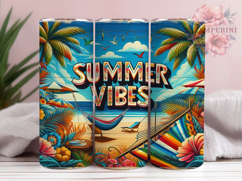 Tropical Sunset Beach 20oz Tumbler Wrap PNG, Summer Vibes Tumbler Png, Straight & Tapered Tumbler Wrap, Instant Digital Download Sublimation Li Zamperini 