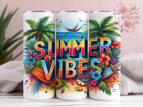 Tropical Sunset Beach 20oz Tumbler Wrap PNG, Summer Vibes Tumbler Png, Straight & Tapered Tumbler Wrap, Instant Digital Download Sublimation Li Zamperini 