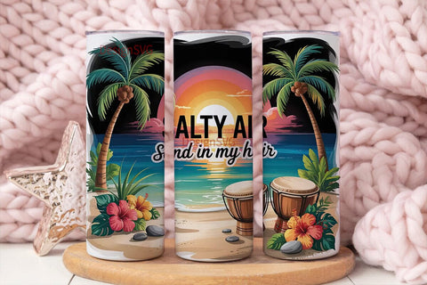 Tropical Sunset Beach 20oz Tumbler Wrap Sublimation DesignSVG 