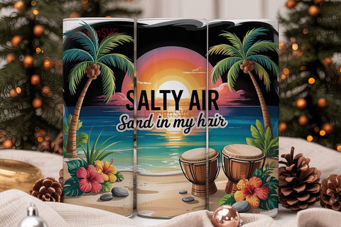 Tropical Sunset Beach 20oz Tumbler Wrap Sublimation DesignSVG 