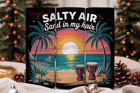 Tropical Sunset Beach 20oz Tumbler Wrap Sublimation DesignSVG 