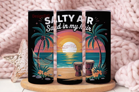 Tropical Sunset Beach 20oz Tumbler Wrap Sublimation DesignSVG 