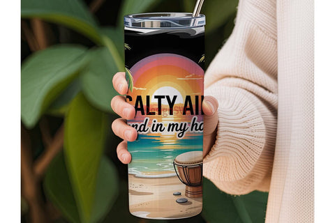 Tropical Sunset Beach 20oz Tumbler Wrap Sublimation DesignSVG 