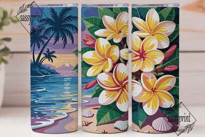Tropical Sunset Beach 20oz Tumbler Wrap Sublimation sassyprint 