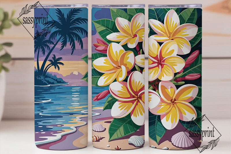 Tropical Sunset Beach 20oz Tumbler Wrap Sublimation sassyprint 