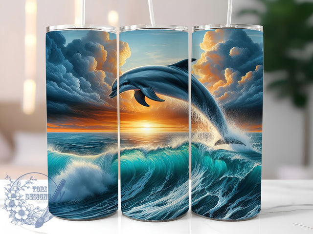 Tropical Sunset Beach Tumbler, Sunset Ocean Wrap, Floral Beach Design, 20oz Skinny Sublimation, Ocean Paradise Tumbler, Summer Floral Wrap, Coastal Sunset Tumbler Sublimation ToriDesigns 