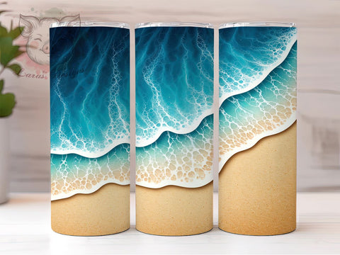 Tropical Sunset Beach Tumbler Wrap, Beach Tumbler Design, 20oz Tumbler Sublimation, Tropical Tumbler Wrap, Coastal Tumbler Art, Summer Beach Tumbler, Sunset Ocean Tumbler Sublimation Lara' s Designs 