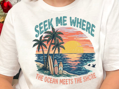Tropical Sunset Surf Beach PNG SVG DesignDestine 