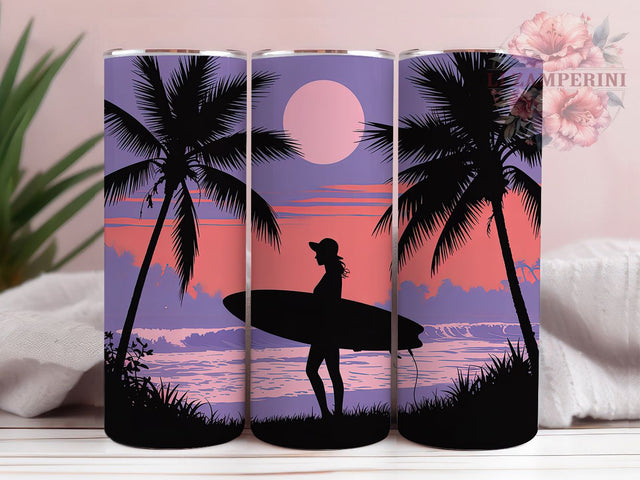 Tropical Surfing Sunset Tumbler Wrap, Tropical Moon Tumbler, Ocean Surf Sublimation, Palm Tree Beach Cup, Coastal Sunset Drinkware, Surfboard Paradise Mug, Tropical Waves Digital Sublimation Li Zamperini 