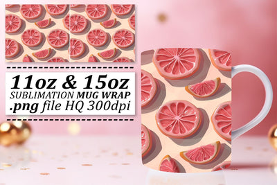 Tropical Temptation Mug Wrap: Sublimated Fruit Fun Sublimation afrosvg 