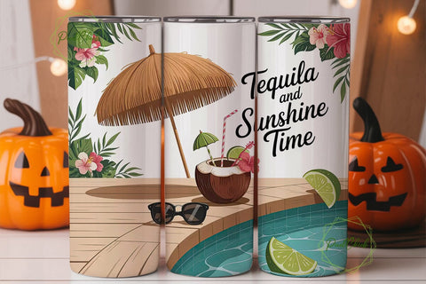 Tropical Tequila Sunshine 20oz Tumbler Sublimation PixelChick 