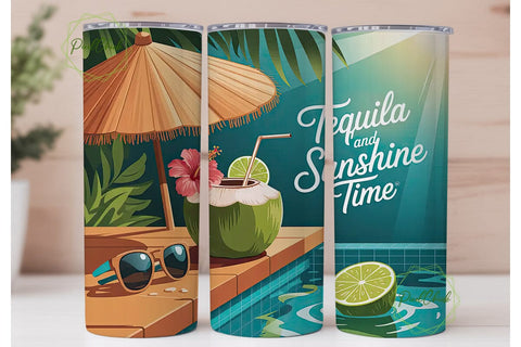 Tropical Tequila Sunshine 20oz Tumbler Sublimation PixelChick 