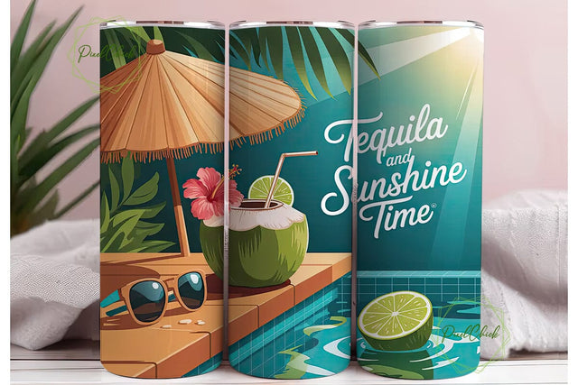 Tropical Tequila Sunshine 20oz Tumbler Sublimation PixelChick 