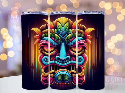 Tropical Tiki 20oz Tumbler Wrap Sublimation Design, Straight Tapered Tumbler Wrap, Hawaiian Luau Tumbler Png, Instant Digital Download Sublimation SvggirlplusArt 